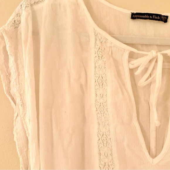 abercrombie & fitch white tied blouse - Picture 2 of 3